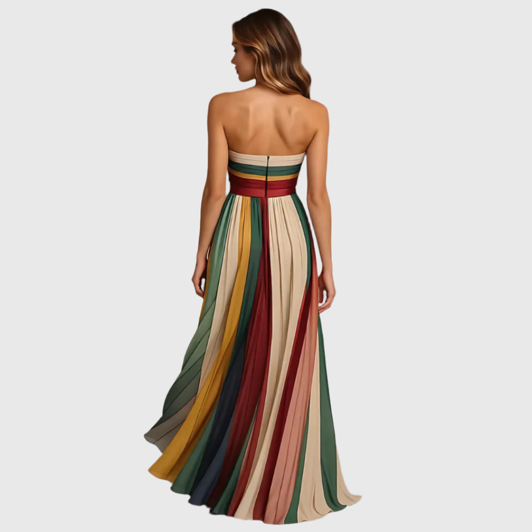 ARABELLA – LONG STRAPLESS DRESS WITH FLUIDITY