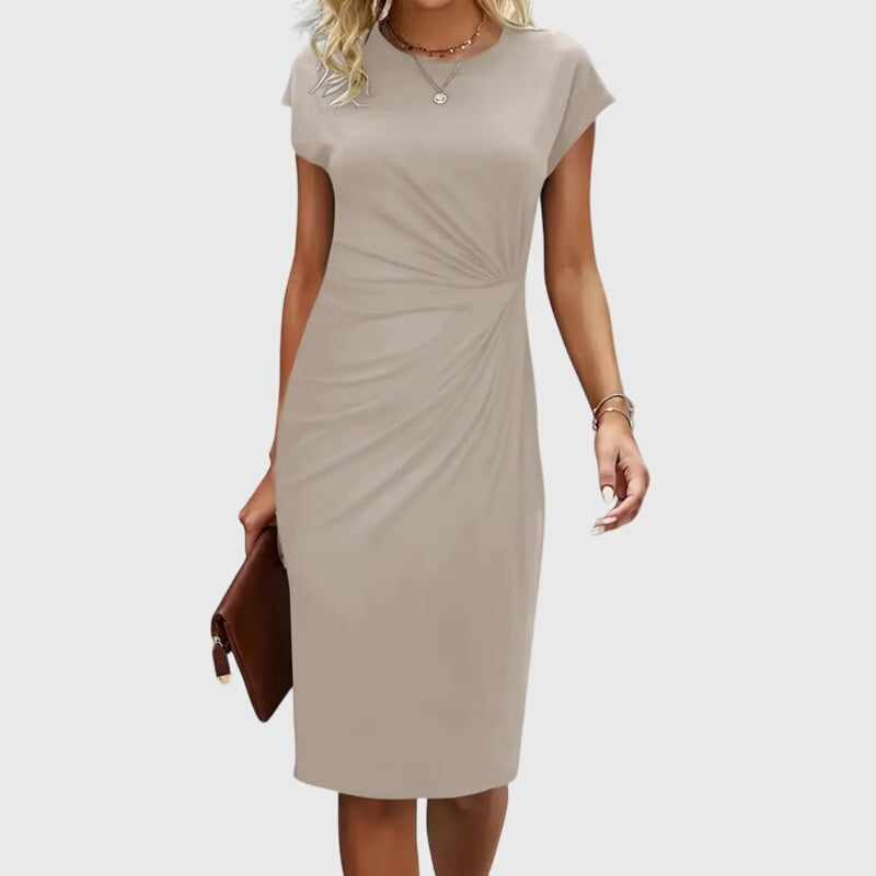 Anouk | Formal Short Sleeve Midi Dress for Women