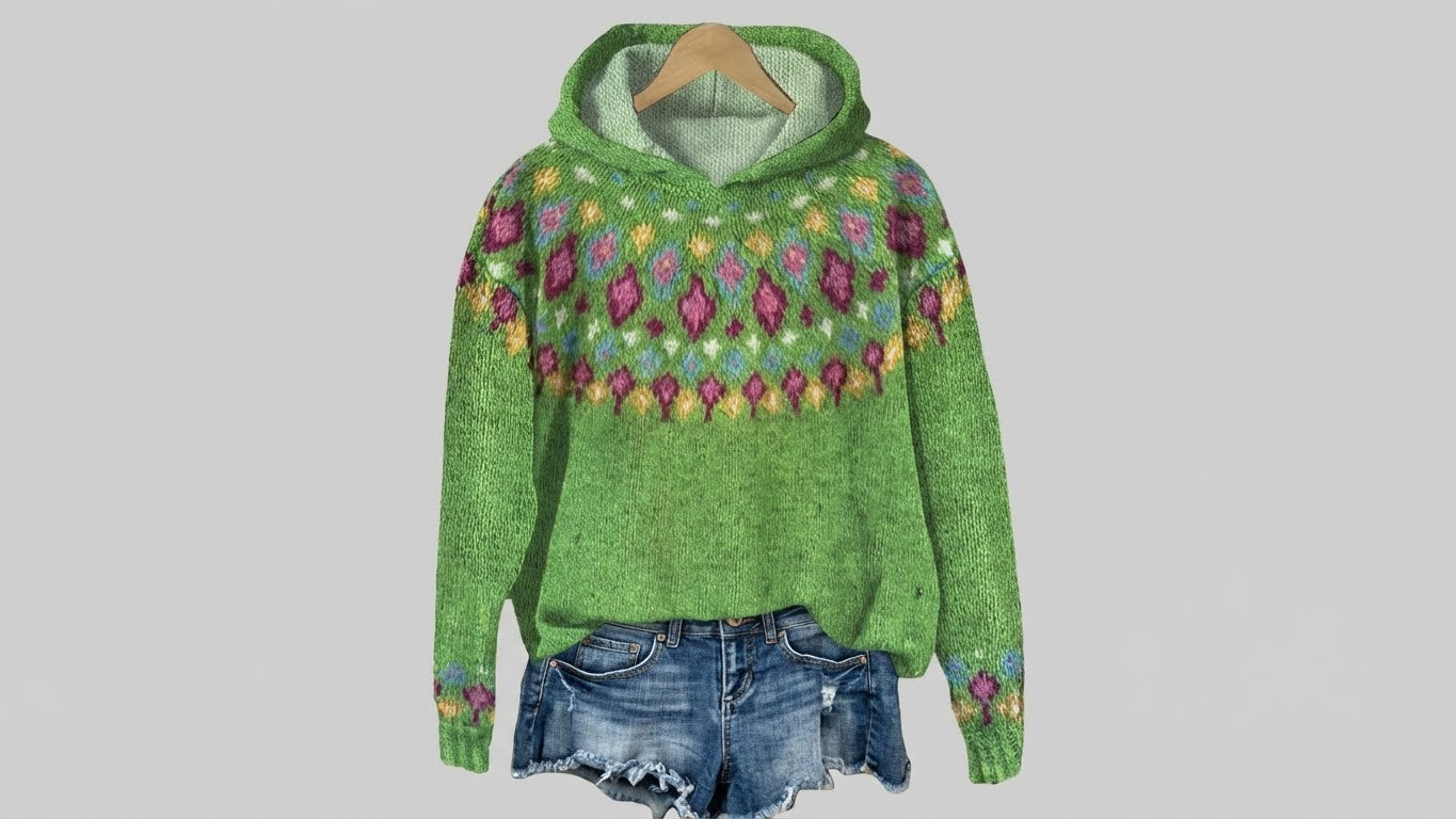 CAROLE | Heritage Fair Isle Knit Hoodie