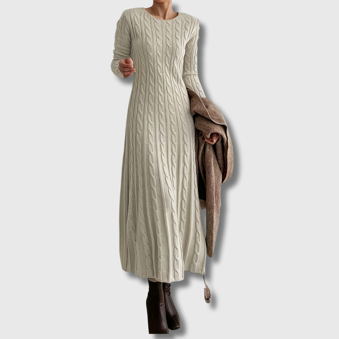 Evelyn | Cozy Cable Knit Maxi Dress